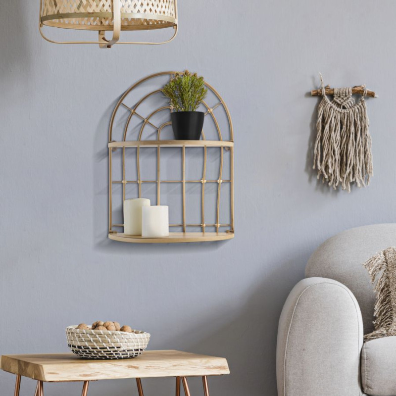 Étagère double architecture – Design original et pratique pour vos murs (34,5 x 18 x 45,5 cm)