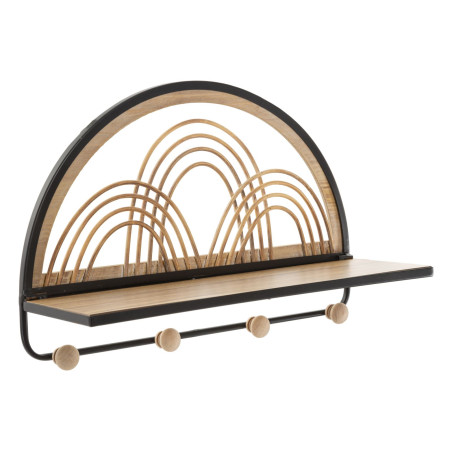 Étagère OPORTO avec cintres – Polyvalence et élégance murale (46 x 15,5 x 30 cm)