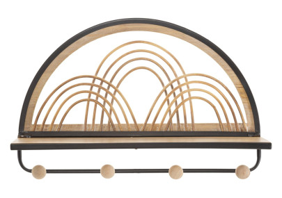 Étagère OPORTO avec cintres – Polyvalence et élégance murale (46 x 15,5 x 30 cm)