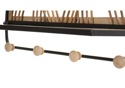 Étagère OPORTO avec cintres – Polyvalence et élégance murale (46 x 15,5 x 30 cm)