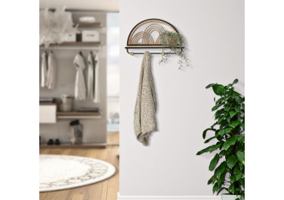 Étagère OPORTO avec cintres – Polyvalence et élégance murale (46 x 15,5 x 30 cm)