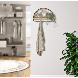 Étagère OPORTO avec cintres – Polyvalence et élégance murale (46 x 15,5 x 30 cm)