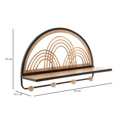 Étagère OPORTO avec cintres – Polyvalence et élégance murale (46 x 15,5 x 30 cm)