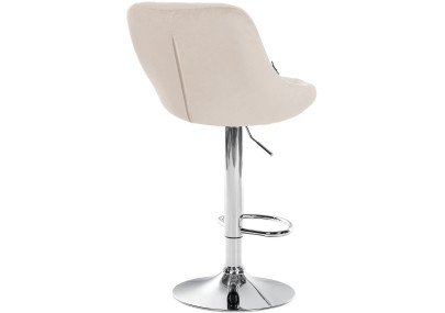 Ensemble de 2 tabourets de bar Lazio en velours, chromés et crème