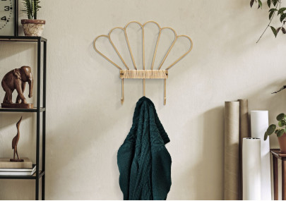 Cinzento de parede Panama com 3 ganchos – Organização prática e design refinado (37,5 x 5 x 32,5 cm)