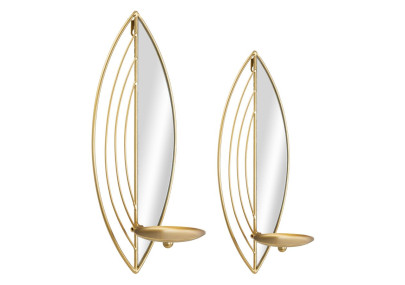 Set da 2 portacandele a forma di foglia – Luminosità ed eleganza romantica (18 x 13 x 41 cm / 15 x 13 x 35 cm)