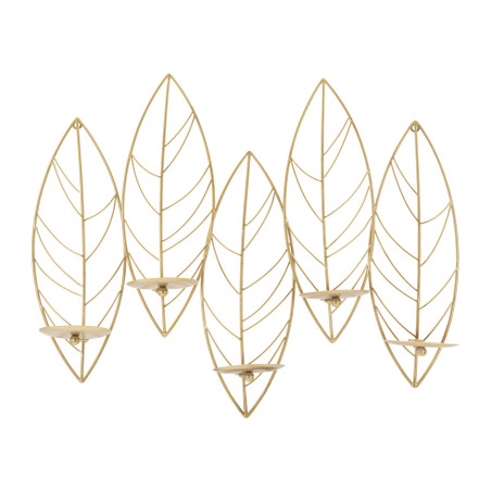 Porte-bougies mural en forme de feuille – Style et sophistication murale (66 x 14 x 56 cm)