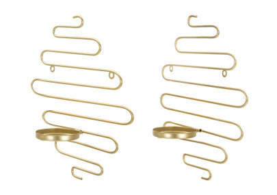 Conjunto de 2 soportes de pared para velas ALID – Funcionalidad y encanto decorativo (33 x 10 x 34 cm)