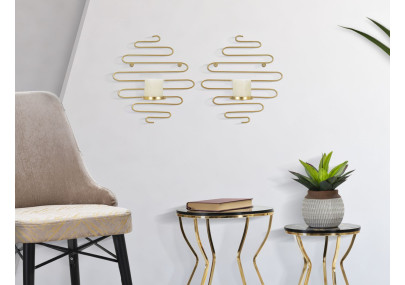 Coppia di supporti da parete per candele ALID – Funzionalità e fascino decorativo (33 x 10 x 34 cm)