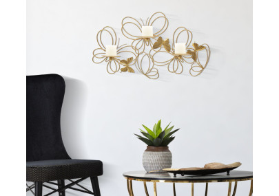 Porte-bougies mural PAPILS – Design raffiné et modernité (61 x 12 x 34 cm)