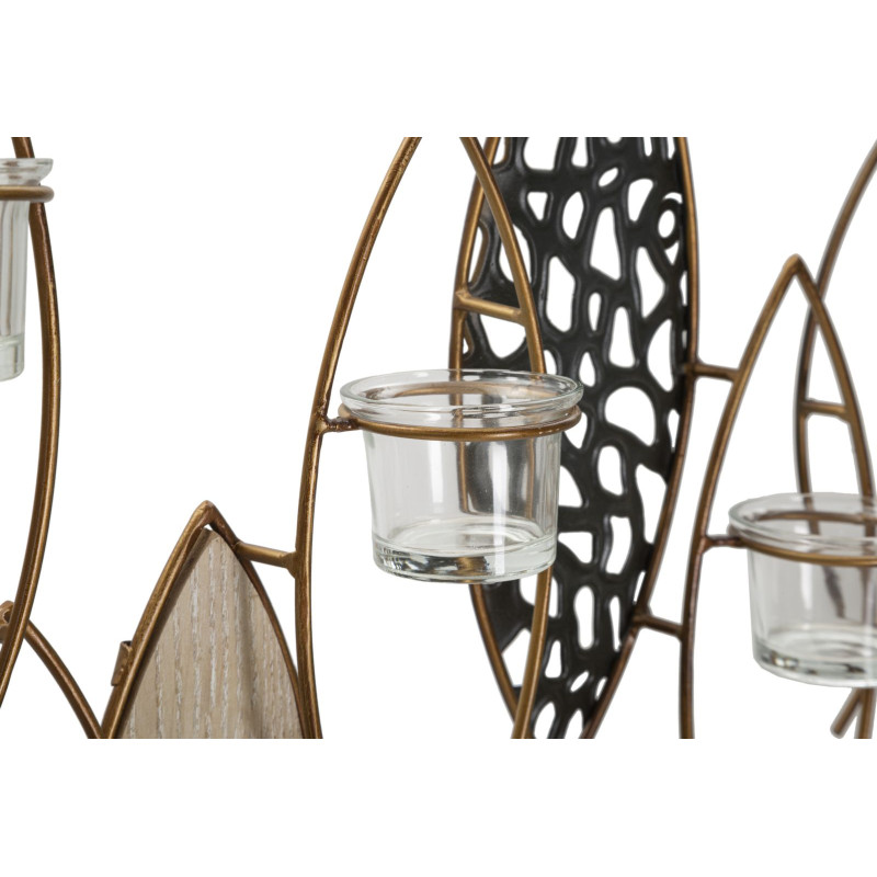 Portacandele da parete a forma di pesce – Originalità bohémien ed eleganza murale (66 x 9 x 40,5 cm)