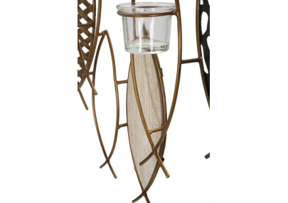 Porta-velas de parede em forma de peixe – Originalidade boémia e elegância de parede (66 x 9 x 40,5 cm)