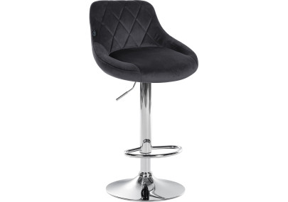 Set de 2 Taburetes Lazio en terciopelo Gris oscuro,Cromado