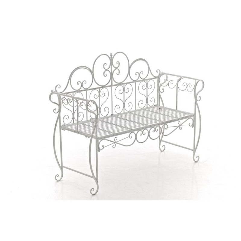 Banc de jardin Minna, blanc antique