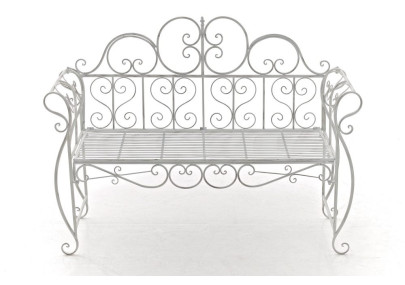 Banc de jardin Minna, blanc antique
