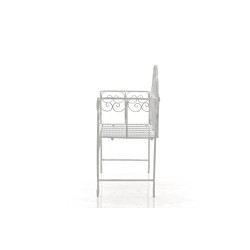 Banc de jardin Minna, blanc antique