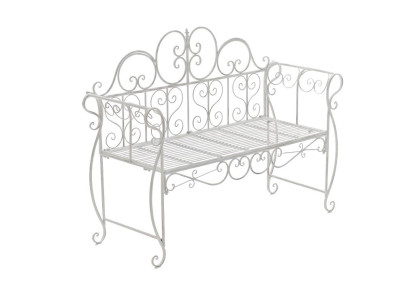 Banc de jardin Minna, blanc antique