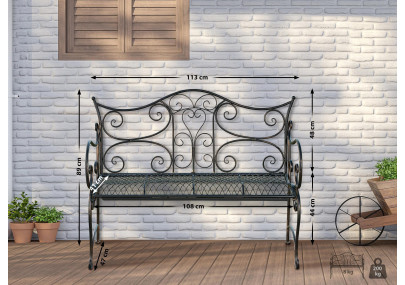 Banc de jardin Tara, bronze