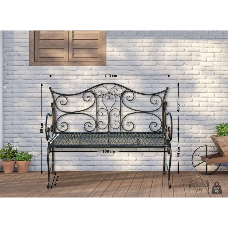 Banc de jardin Tara, bronze