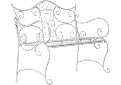 Banc de jardin Tara, blanc antique