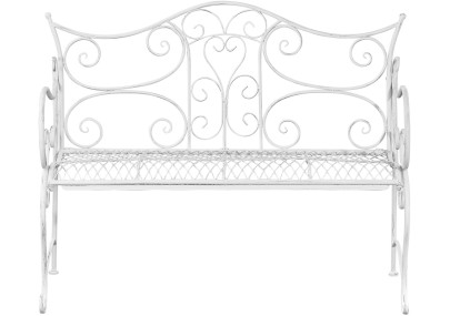 Banc de jardin Tara, blanc antique