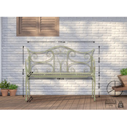 Banc de jardin Tara, blanc antique