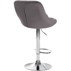 Set de 2 Taburetes Lazio en terciopelo Gris,Cromado