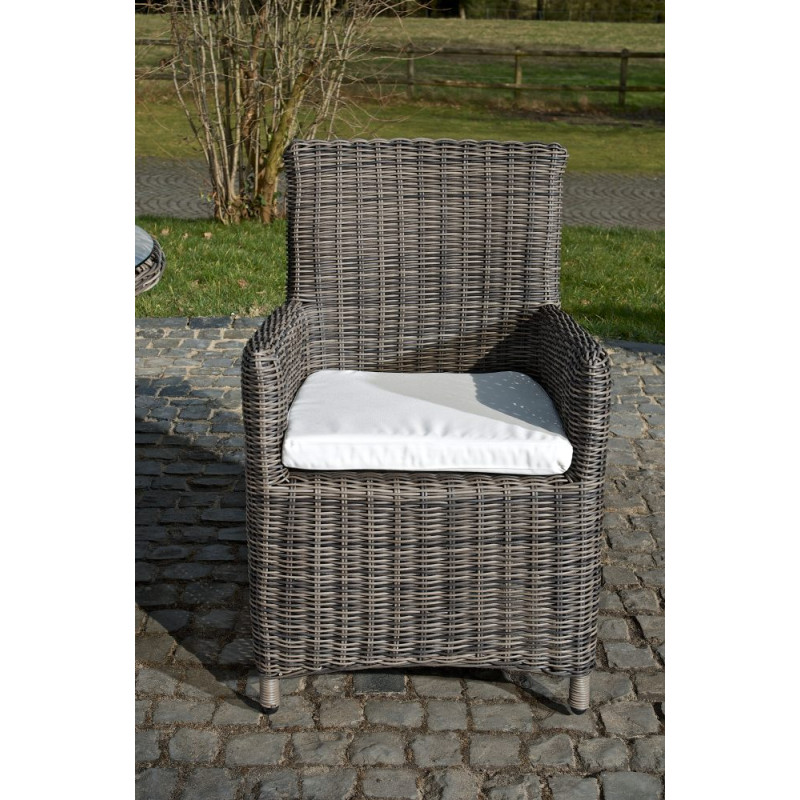 Chaise Fontana / Saint Marlo Crème blanc 5 mm gris chiné