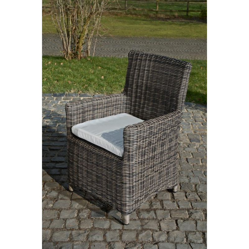 Chaise Fontana / Saint Marlo Crème blanc 5 mm gris chiné