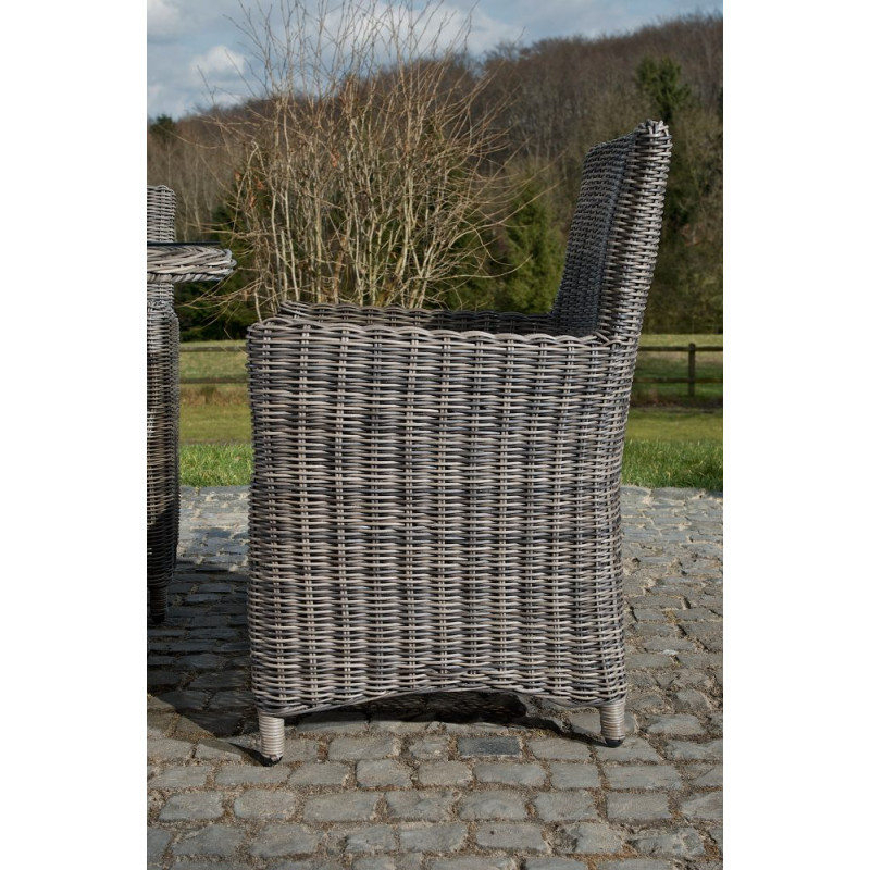 Chaise Fontana / Saint Marlo Crème blanc 5 mm gris chiné