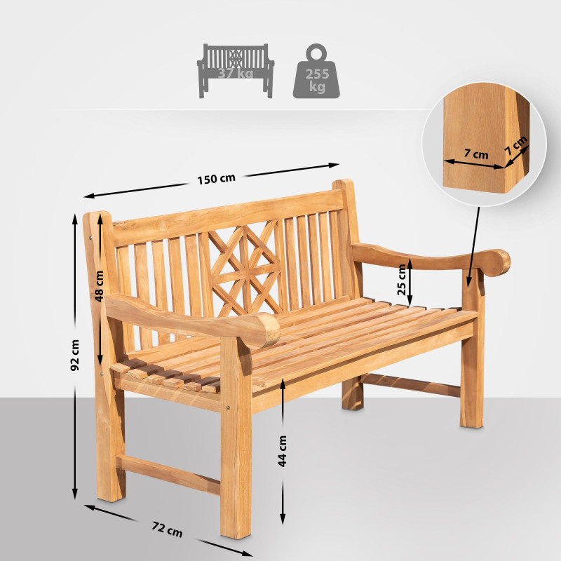 Banc en teck Florida 150 cm