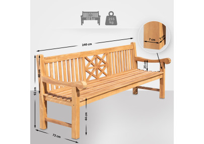 Banc en teck Florida 240 cm