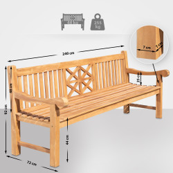 Banco de teca Florida Teca,240 cm