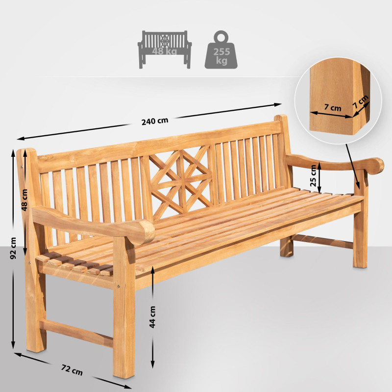 Banc en teck Florida 240 cm