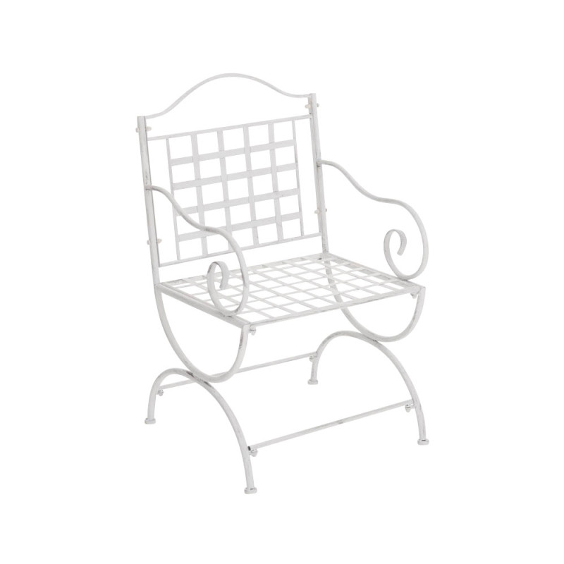Sedia da Giardino Lotta in Ferro bianco antico