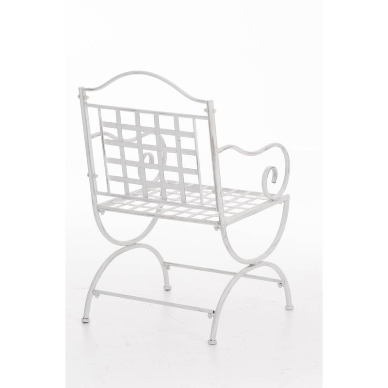 Sedia da Giardino Lotta in Ferro bianco antico