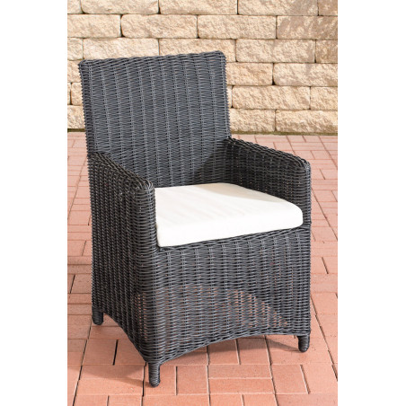 Chaise Fontana / Saint Marlo crème blanc 5 mm noir