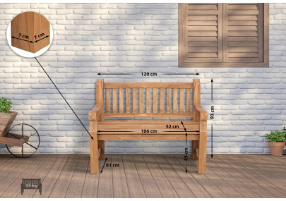 Teakbank Jackson V2 120 cm