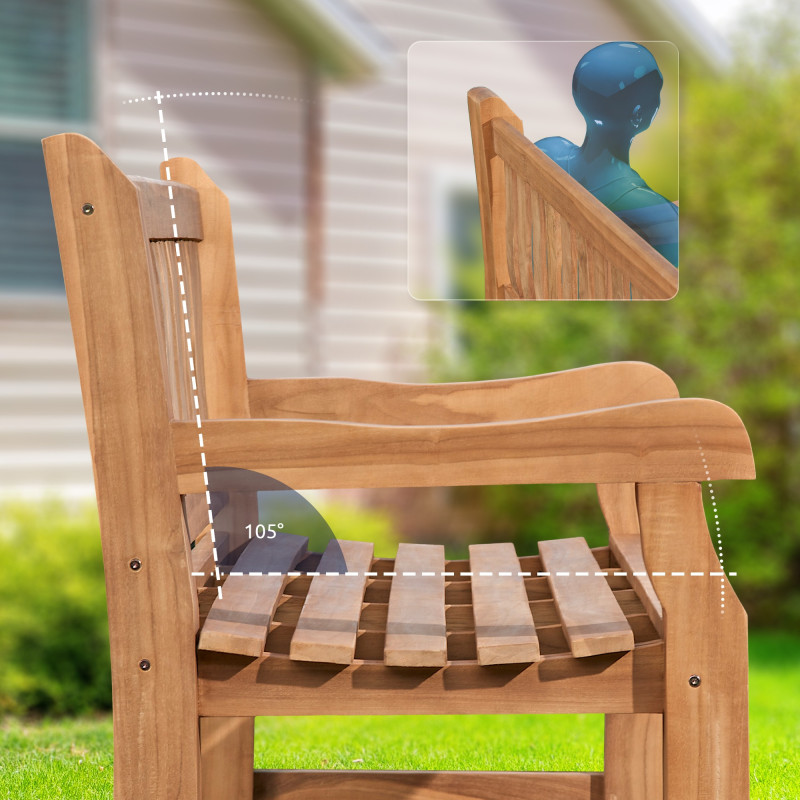 Banc en teck Jackson V2 120 cm