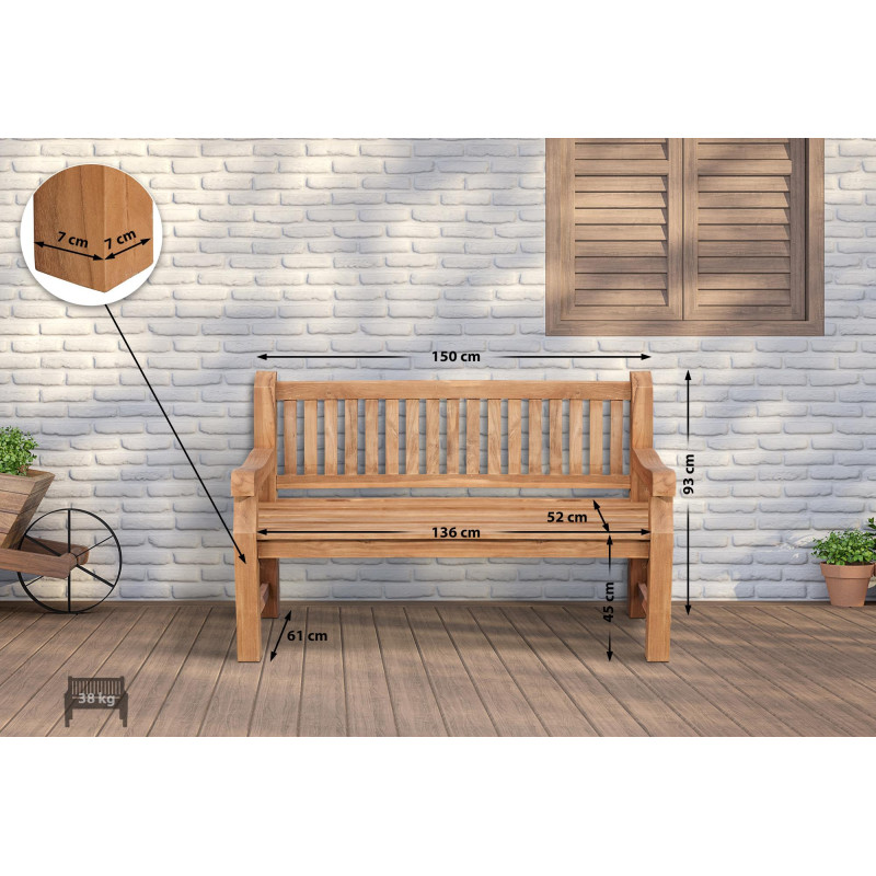 Teakbank Jackson V2 150 cm