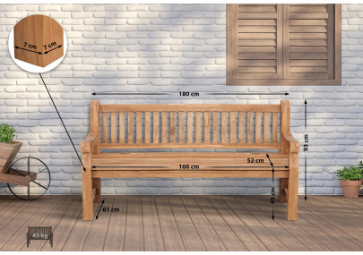 Teakbank Jackson V2 180 cm