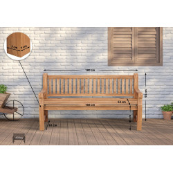 Banc en teck Jackson V2 180 cm