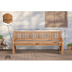 Banc en teck Jackson V2 220 cm