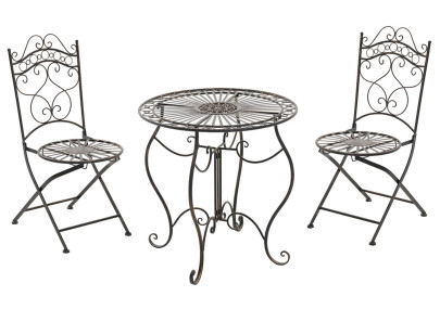 Set da Giardino Indra Tavolo + 2 Sedie bronzo