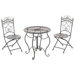 Set da Giardino Indra Tavolo + 2 Sedie bronzo