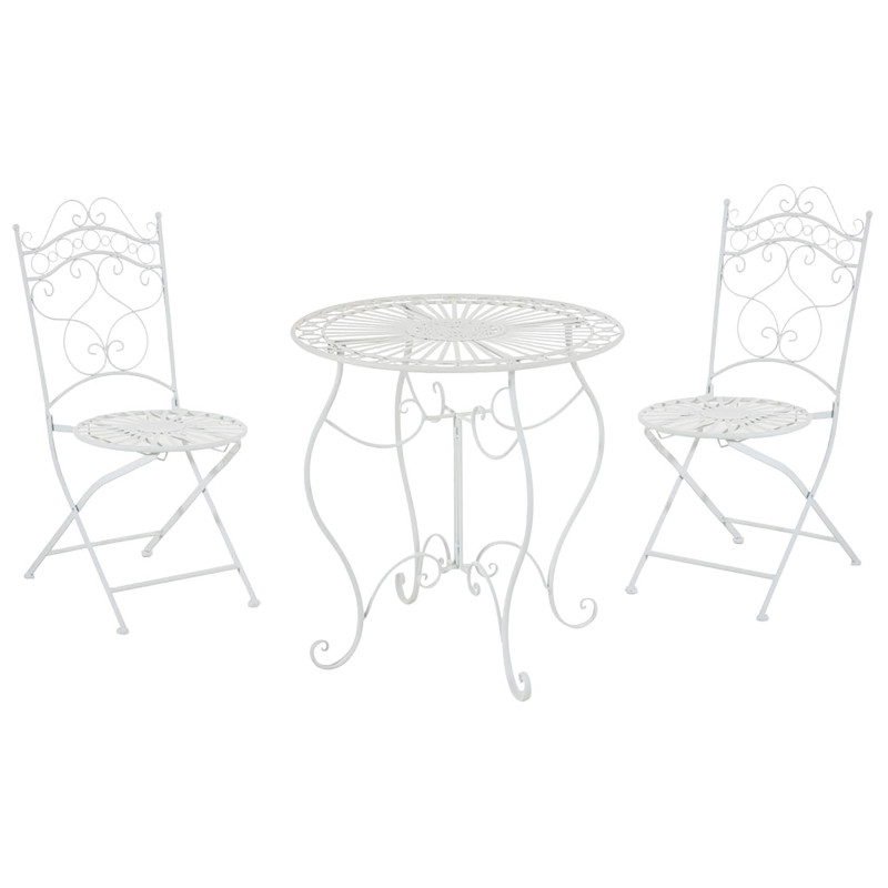 Set da Giardino Indra Tavolo + 2 Sedie bianco