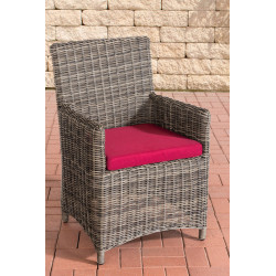 Chaise Fontana / Saint Marlo Rouge Rubis 5 mm gris chiné