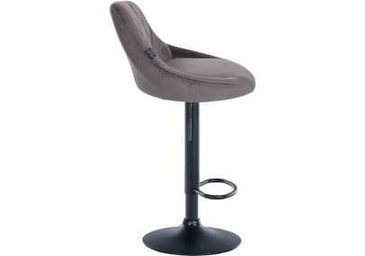 Set de 2 Taburetes Lazio en terciopelo Gris,Negro