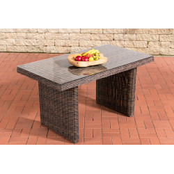 Mesa de comedor La Gomera 140 en vidrio transparente marrón moteado