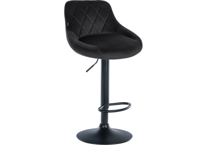 Set de 2 Taburetes Lazio en terciopelo Negro,Negro